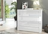 Furneo Clifton17 Kommode mit 4 Schubladen, matt, Hochglanz, Weiß