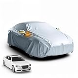 Universale Auto Abdeckung 470 x 180 x 150 cm Vollgarage - Abdeckplane Autoschutzhülle - Autoplane - Indoor & Outdoor - wasserdichte Auto Garage – Car Cover Silber