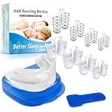 2 Stück Anti Schnarchschiene+8 Stück Anti Schnarch Nasenspreizer, Wiederverwendbares Schnarchstopper, Anti Schnarch, Aufbissschiene gegen Zähneknirschen, Anti Snoring zur Besser Schlafen