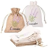 16 Stück Lavendelsäckchen Leer,Lavendelbeutel mit Kordelzug,Atmungsaktiv,Strapazierfähig,Tragbar Leinenbeutel,Beutel Weiß Segeltuch und Leinen für Lavendel,Gewürze und Kräuter(16pcs)