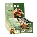 share Bio Nut Butter Bar Haselnuss – Vegan, ballaststoffreich, Proteinquelle, ohne Zusatzstoffe – 15x50g Bio Riegel mit Datteln & Haselnussmus – 100% natürlicher Zucker – Spendet eine Mahlzeit