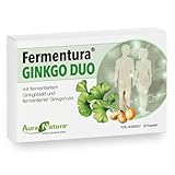 Aura Natura Fermentura Ginkgo Duo | Ginkgo Biloba Kapseln, Hochdosiert | Fermentierter Extrakt der Ginkgonuss und des Ginkgoblatts - 1er Pack, 30 Kapseln | Vegan