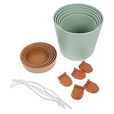 NOLITOY 5 Stück Teiliges Selbstbewässerndes Balkon blumentopf Bruchsicherem Kunststoff mit Baumwolldocht für Kontinuierliche Bodenfeuchte Langlebig für Indoor Outdoor pflanzenpflege