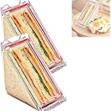 Shenrongtong Sandwich-Behälter, wiederverwendbare Dreieck-Sandwich-Behälter, 2 Stück, Magnetverschluss, dreieckiger Sandwich-Klarsichtbehälter für Outdoor-Aktivitäten zum Camping, Angeln