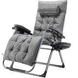 TLGREEN Sonnenliege Klappbar mit Auflage Wasserdicht, Verstellbare Liegestuhl, Gartenliege mit Abnehmbare Kopfstütze Getränkehalter, Gartenstuhl mit liegefunktion, Klappliege für Balkon, Gris