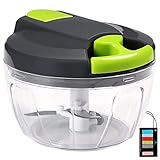 Sinnsally Zwiebelschneider Manuell,Zwiebel Zerkleinerer mit Seilzug,Gemüseschneider Manuell,Vegetable Onion Chopper Manual Multizerkleinerer,Multischneider,Blitzhacker Knoblauchhacker Universalhacker