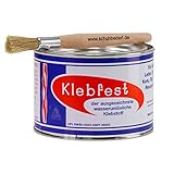 Klebfest Schuhkleber - 330g Dose leistungsstarker Kontaktklebstoff mit Auftragspinsel für Leder, Gummi, Stoff - Langlauf Schuhbedarf - Universal Kleber wasserfest - schnelltrocknend - hochbelastbar