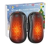 FANDLISS Elektrischer Handwärmer, Tragbarer Wiederaufladbarer Handwärmer 2er Set 6000mAh 12 Stunden Lang Anhaltende Heizung USB Wiederaufladbarer für Camping,Jagd,Golf,Geschenke,Schwarz