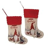 Valicaer Weihnachtsstrümpfe,2Pcs Zwerge Weihnachtsstrümpfe zum Aufhängen Nikolausstiefel Weihnachtssocken Hängende Strümpfe auf Kamin Geschenktüte Strumpffüller für Weihnachtsbaum Wand Dekoration