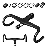 Carbonfaser Lenker Integriert Vorbau | Leichtbau Rennlenker für Rennräder,Ergonomisches Stossdämpfendes Fahrradzubehör für Jugendliche Erwachsene Familie