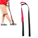 CHENNAN Beinheber, Beinhebergurt, Beinheber für Patienten, Langer Beinhebergurt, Mobilitätshilfe für Gehübungen, Fußheber zum Einfachen Ein- und Aussteigen aus dem Bett,Sofa,Auto,Rollstuhl (Rot)