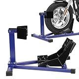 Gimisgu Motorrad Montageständer, Motorradwippe vorn Vorderradklemme Motorrad Ständer, Geeignet für 17-21 Zoll Reifen,Transportständer Radwippe, Blau