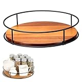 Drehteller Organizer Lazy Susan Drehbar Gewürz Organizers Küchen Gewürzregal Schrank rund Holz 9 Zoll