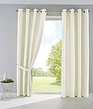 2er Set Vorhänge Blickdicht Gardinen Matt Lichtdurchlässig »Palermo« mit Ösen und Raffhalter Dekoschal HxB 225x140 cm Creme, 10000265-2