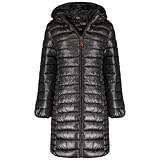 Canadian Peak Colombiana_Long_Hood_Lady - Women's Comfortable Autumn Winter Warm Mid Thick Parka - Fine Coat Fake Fur Hood - Windbreaker Jacket - Elegant Women (Black S)