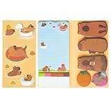 Capybara Haftnotizen Set, niedliche Capybara Sticky Notes Wiederverwendbare Schreibwaren, Bücher, Türen und Tagebücher, Streifen für Schüler zum Lesen, Arbeiten