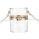 WOFASHPURET 1 Stück Lippenstift -Abendtasche durchsichtige Clutch modische Tasche Klarsichtbeutel klein Lippenstift Tasche süße Schminktasche abs perlen Transparent