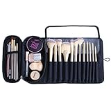 ONEGenug Make-up Pinsel Tasche Kosmetik Tasche mit 12 Bürstenhalter Reise Schminktasche