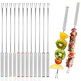 12 Stück Fonduegabeln Fonduegabeln Edelstahl Fondue Gabeln Set 24 Cm Schokofondue Gabeln Fondue Forks Grillgabeln Aus Edelstahl mit Hitzebeständigem Griff Bratstangen