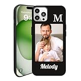 Lousrion Personalisierte benutzerdefinierte Foto Silikonhülle für iPhone 17 16 15 14 13 12 11 Pro Max, weiche Hülle mit Namentext, Geschenk für Ihn, Mutter, Vater, Freunde, Weihnachten, Geburtstag