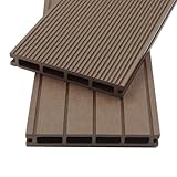 HOME DELUXE - WPC Terrassendielen SAMANA - Dunkelbraun, 1m² - Inkl. Unterkonstruktion und kompl. Zubehör I Terrassenboden Poolumrandung Balkonbelag