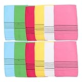 MAGICLULU 12 Stück Teiliges Sauna Peeling Handtuch Langlebiges Grobtexturiertes Badetuch für Effektives Hautpeeling Farbenfrohe Einzeltücher Leicht für Sauna Gym Spa und Reise