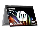 HP Envy x360 2-in-1 Convertible Laptop | AMD Ryzen 7 8840HS mit integrierter KI | 14' 2.8K OLED Touch Display | 16GB LPDDR5-SDRAM | 1TB SSD | QWERTZ Copilot Key | Windows 11 Home | Silber