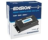 EDISION HDMI Modulator 3in1 pro, HDMI Modulator auf Kabel DVB-C, Terrestrisch DVB-T oder ISDB-T, Full HD Verteilung über Koaxial, HDMI-Loop, RF IN, LCD Display, Schnelle Konfiguration, Plug & Play