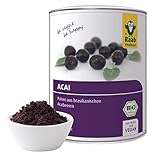 Raab Vitalfood Bio Acai-Pulver mit Polyphenolen & Anthocyanen, vegan, glutenfrei, Bio Acai-Beeren aus Brasilien, ohne Zusätze, 1x 80 g Pulver Dose