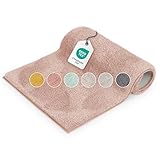 Blumtal Badematte 50x80 cm Hochflor - Oeko-TEX zertifizierter Badteppich - Badematten & Badteppiche - Duschvorleger - Badvorleger rutschfest waschbar - Badeteppich - Badezimmer Matte in Rosa