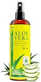Aloe Vera Spray für Haut & Haar - 99% Bio, 355 ml - 100% Natürlich, Rein & Ohne Zusatzstoffe – Ohne Verdickungsmittel, zieht schnell ein ohne Rückstände – aus Frisch Geschnittener , Nicht Pulver