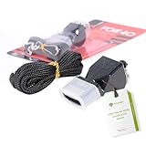 Fox 40 Trillerpfeife mit Band und Mündstück (Komplette Profi-Ausrüstung) I Farbe Schwarz I Original CMG Pfeife Classic