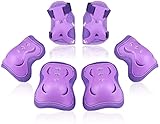 BOSONER Knieschoner Kinder Schoner Inliner Protektoren Schützer Inline Skates Knie Und Ellenbogenschützer Knieschützer Skateboard Rollschuhe (Violett#New, S(3-8 Jahren))