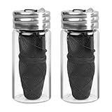 Zahnseide, Schwarz, 2 Stück, 3 x 30 m Natürliche Zahnseide Wiederverwendbar in Einer Glasflasche