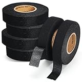 HXC 6 Stück Kabelbaum Klebeband 19mm*15m Stoffklebeband Schwarz Textilklebeband Textilband Isolierband KFZ Gewebeband Kabelschutz für Auto Motorrad Elektrisches