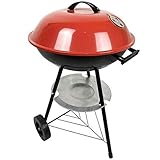 Tragbarer Holzkohlegrill, verchromte Abluftwanne, Camping für 5 oder mehr, Rucksackreisen, Picknick, Party 44x73 cm