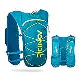 Trinkrucksack Geila Running Trinkweste Marathon Trail Running Rucksack Atmungsaktiv Rucksack Outdoor Sport Marathoner Laufweste Leichter Wasserrucksack (Blau)