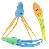 Kisangel 3 Stück Teiliges Poolspielzeug für Bunte Sichere Tauchspielzeuge Bunte Tauchoktopus und Quallenfiguren Schwimmendes Wasserspielzeug Sommerspaß