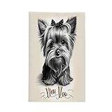 Gästetuch Kleiner Hund mit Schleifenmuster Leichte Händehandtuch Schnell Trocknend Saunatuch für Hotel Damen Reisen 40X70cm