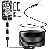 Romon Endoskopkamera mit Licht, 1080P HD Endoskop Kamera Handy mit Licht Wasserdichtes IP67 Kein WLAN Erforderlich Inspektionskamera Kanal-Kamera Handy mit 8 LED Licht für Smartphone Tablet(10M)