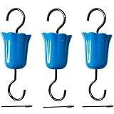 Vogelhausständer 3PCS Wassergrabenhaken für -Oriole-Nektar-Feeder, bunter Kunststoff-Metallhaken, Futterspender, Garten-änti-Haken Futterspender Vögel (Blue, One Size)