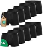 Kemes Boxershorts Herren 10 Pack Baumwolle schwarz Unterhosen atmungsaktiv Unterwäsche Herren | Größe M