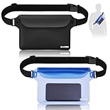Zacro wasserdichte Tasche mit verstellbarem Hüftgurt 2 Stück wasserdichte Beutel, Bauchtasche Handyhülle Schutzhülle Strand-Tasche für Wassersport, Strand, Schwimmen, Bootfahren, Radfahren, Wandern