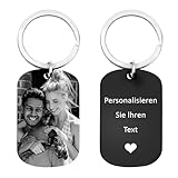 FIKCIK Schlüsselanhänger Personalisiert Foto, Selber Machen, mit Bild Gravur, Weihnachten Geschenke Beste Freundin Pärchen