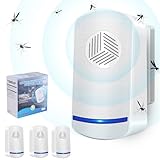 Ultraschall Schädlingsbekämpfer, 4 Stück Mäuseabwehr Elektrisch Insekten Mäuse Repellent, Plug-in Mückenstecker Insektenabwehr Innenbereich für Mücken Mäuse Spinnen Kakerlaken Fliegen Wespen Flöhe