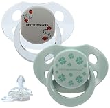 Fiftysevenfaces Schnuller Unisex - 2er Pack | Silikonsauger Made in Germany | Beruhigungssauger EN 1400, BPA-frei | Made in Europe (12-18 Monate)