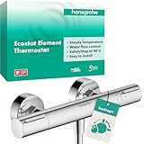 hansgrohe Ecostat Element - Duschthermostat Aufputz mit EcoStop+, Duscharmatur mit Sicherheitssperre (SafetyStop) bei 40° C, Thermostat für die Dusche, Mischbatterie für 1 Verbraucher, Chrom, 13346000