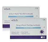 Strep A Viva Test Kit - 2er-Pack Professionelles Strep Throat Test Kit - Schneller One-Step Test Strep A - Komplettes Kassetten-Testkit - Schnell und Präzise - Einfache Anwendung