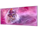 Malen Nach Zahlen Erwachsene Katze, Tier Malen Nach Zahlen Leinwand, DIY Bastelset Erwachsene Paint by Numbers mit Pinseln und Acrylpigment für Zimmer Deko Wohnzimmer, Geschenke 40x80cm, Model-1193