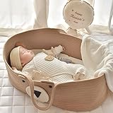 Yuehuamech Baby-Baby-Korb Tragbares Babybett Handheld Moses-Korb Baumwollseil Kleinkinderbett Baby-Bettwäsche Babyschlafsack für Outdoor Reisen Auto